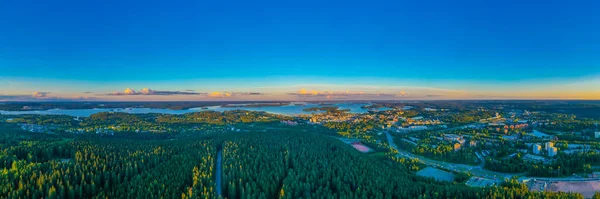 Panorama Tramonto Della Città Finlandese Kuopio — Foto Stock