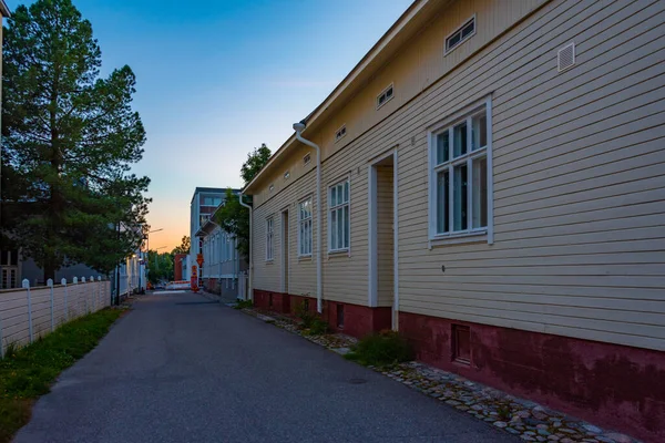 Kleurrijke Houten Huizen Kuopio Finland — Stockfoto