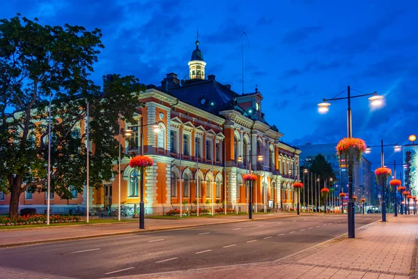 Vista Atardecer Del Ayuntamiento Ciudad Finlandesa Kuopio — Foto de Stock