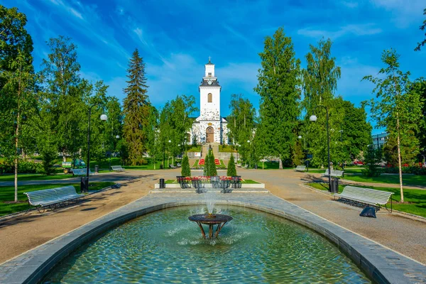 Catedral Atrás Snellman Park Kuopio Finlândia — Fotografia de Stock