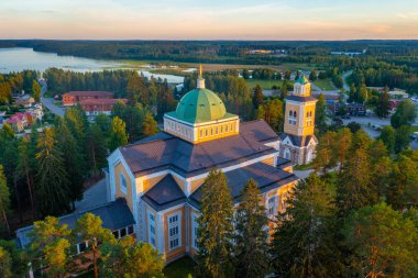 Finlandiya 'daki Kerimaki kilisesinin manzarası