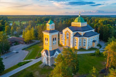 Finlandiya 'daki Kerimaki kilisesinin manzarası