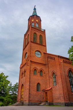 Savonlinna, Finlandiya 'daki katedral manzarası.