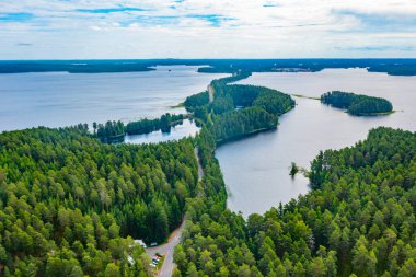 Finlandiya 'da Punkaharju sırtı manzarası.