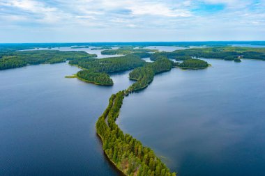 Finlandiya 'da Punkaharju sırtı manzarası.