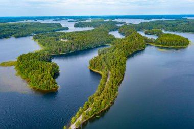 Finlandiya 'da Punkaharju sırtı manzarası.