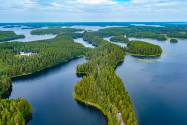 Finlandiya 'da Punkaharju sırtı manzarası.