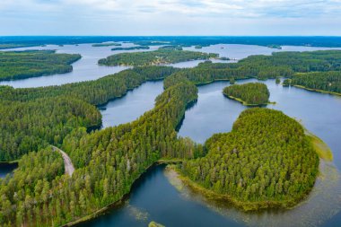 Finlandiya 'da Punkaharju sırtı manzarası.