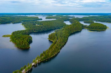 Finlandiya 'da Punkaharju sırtı manzarası.