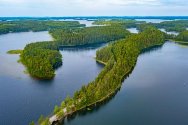 Finlandiya 'da Punkaharju sırtı manzarası.