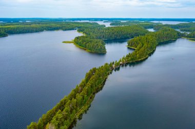 Finlandiya 'da Punkaharju sırtı manzarası.