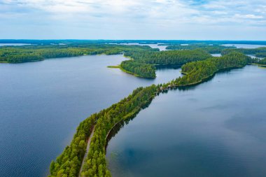 Finlandiya 'da Punkaharju sırtı manzarası.