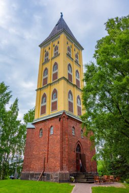 Lappeenranta, Finlandiya 'daki St. Mary Kilisesi' nin çan kulesi..