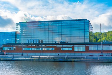 Lahti, Finlandiya 'daki Sibelius Hall manzarası.