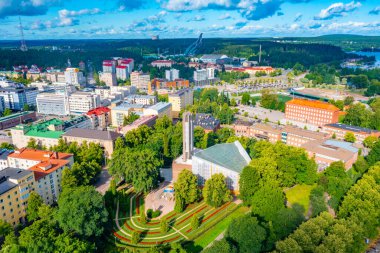 Finlandiya 'nın Lahti kentinin Panorama manzarası.