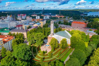 Finlandiya 'nın Lahti kentinin Panorama manzarası.