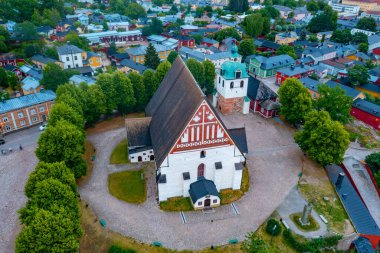 Finlandiya 'daki Porvoo Katedrali manzarası.