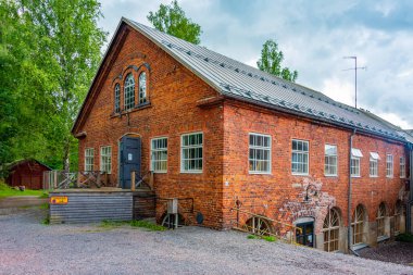 Fiskars, Finlandiya 'da eski bir fabrikanın tuğla inşası.