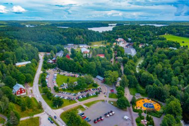 Finlandiya 'nın Fiskars kentinin Panorama manzarası.