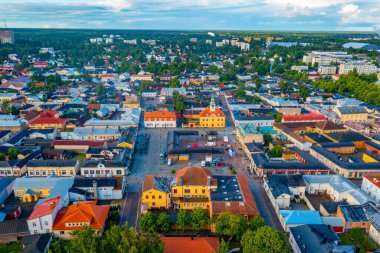 Finlandiya 'nın Rauma kenti Panorama.