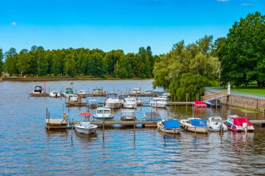 Finlandiya 'daki Pori Marina manzarası.