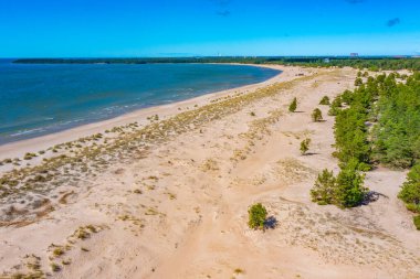 Finlandiya 'daki Yyteri plajının Panorama manzarası.