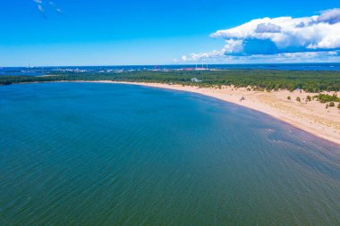 Finlandiya 'daki Yyteri plajının Panorama manzarası.