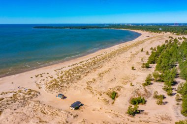 Finlandiya 'daki Yyteri plajının Panorama manzarası.