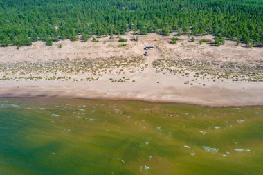 Finlandiya 'daki Yyteri plajının Panorama manzarası.