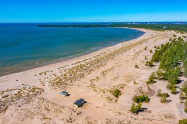 Finlandiya 'daki Yyteri plajının Panorama manzarası.