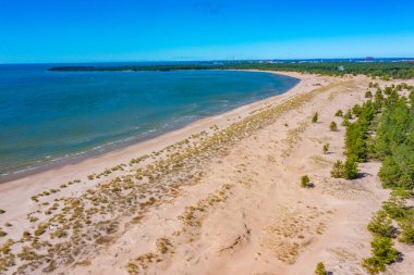 Finlandiya 'daki Yyteri plajının Panorama manzarası.