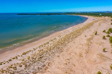Finlandiya 'daki Yyteri plajının Panorama manzarası.