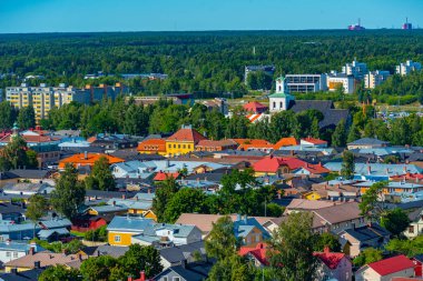 Finlandiya 'nın Rauma kenti Panorama.