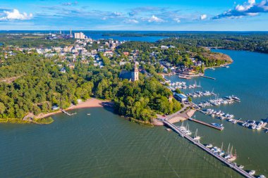 Finlandiya 'nın Naantali kentinin Panorama manzarası.