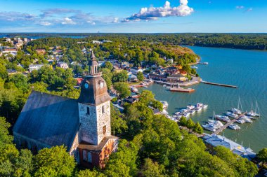 Finlandiya 'nın Naantali kentinin Panorama manzarası.