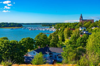 Finlandiya 'nın Naantali kentinin Panorama manzarası.