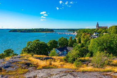 Finlandiya 'nın Naantali kentinin Panorama manzarası.