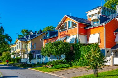 Finlandiya 'da Naantali' de renkli kereste caddesi.
