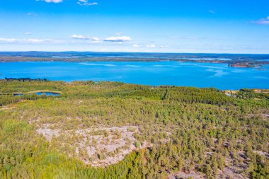 Finlandiya 'daki Aland adalarının Panorama manzarası.