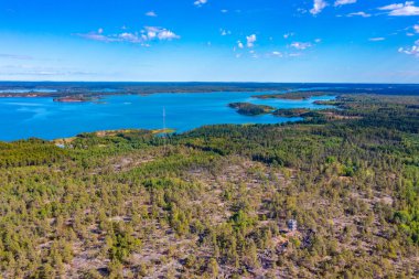Finlandiya 'daki Aland adalarının Panorama manzarası.
