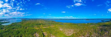 Finlandiya 'daki Aland adalarının Panorama manzarası.