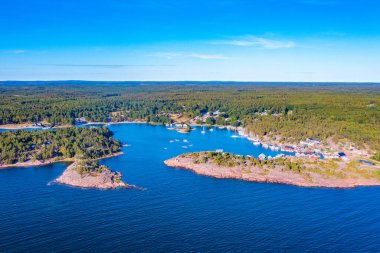 Finlandiya 'daki Aland adalarında bulunan Karingsund manzarası