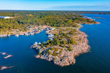 Finlandiya 'daki Aland adalarında bulunan Karingsund manzarası