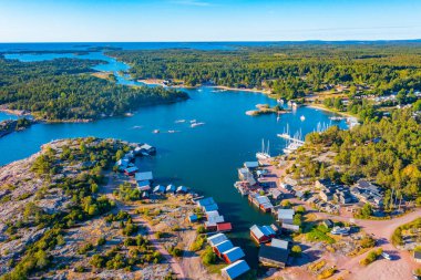 Finlandiya 'daki Aland adalarında bulunan Karingsund manzarası