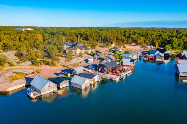 Finlandiya 'daki Aland adalarında bulunan Karingsund manzarası