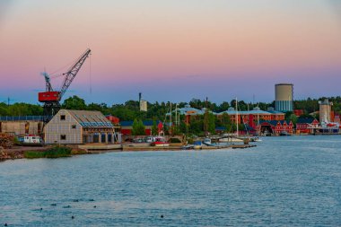 Mariehamn, Finlandiya Limanı manzarası.