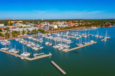 Finlandiya 'nın Mariehamn kentinde panorama manzarası.