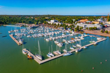 Finlandiya 'nın Mariehamn kentinde panorama manzarası.