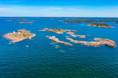 Finlandiya 'daki Aland adalarındaki Kobba Klintar pilot istasyonunun panorama görüntüsü.
