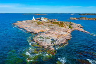 Finlandiya 'daki Aland adalarındaki Kobba Klintar pilot istasyonunun panorama görüntüsü.